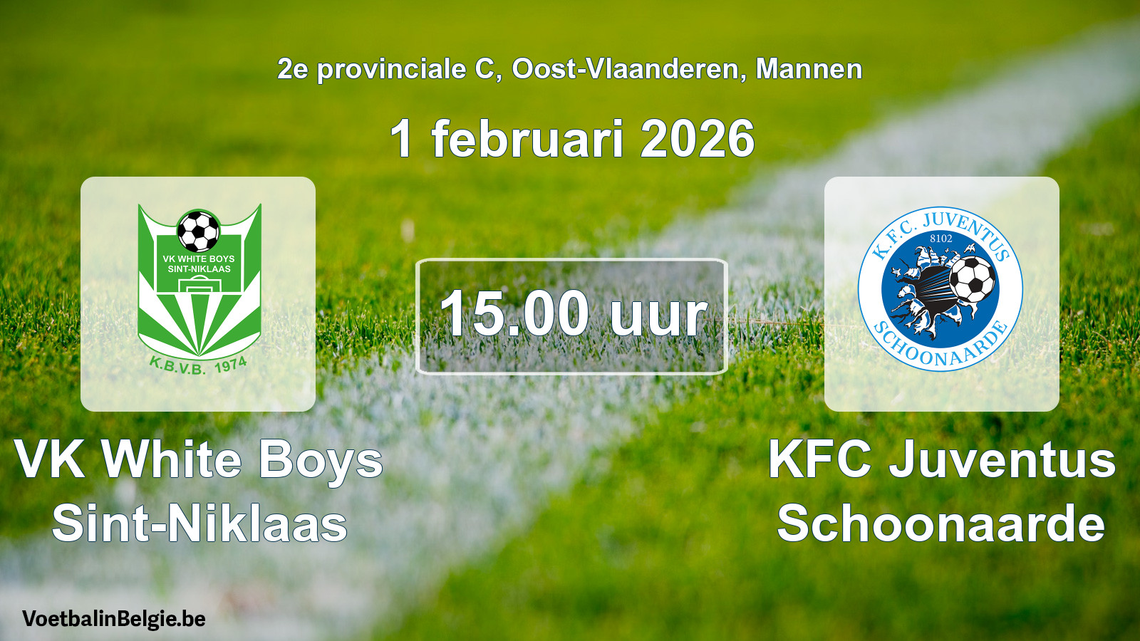 Scheduled match men football: VK White Boys Sint-Niklaas - KFC Juventus Schoonaarde (1 February 2026)