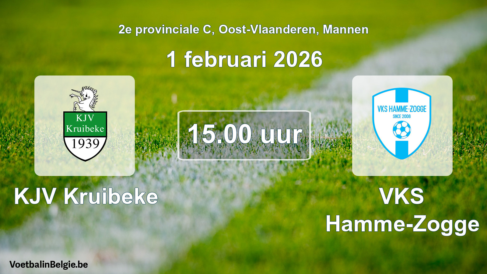 Scheduled match men football: KJV Kruibeke - VKS Hamme-Zogge (1 February 2026)