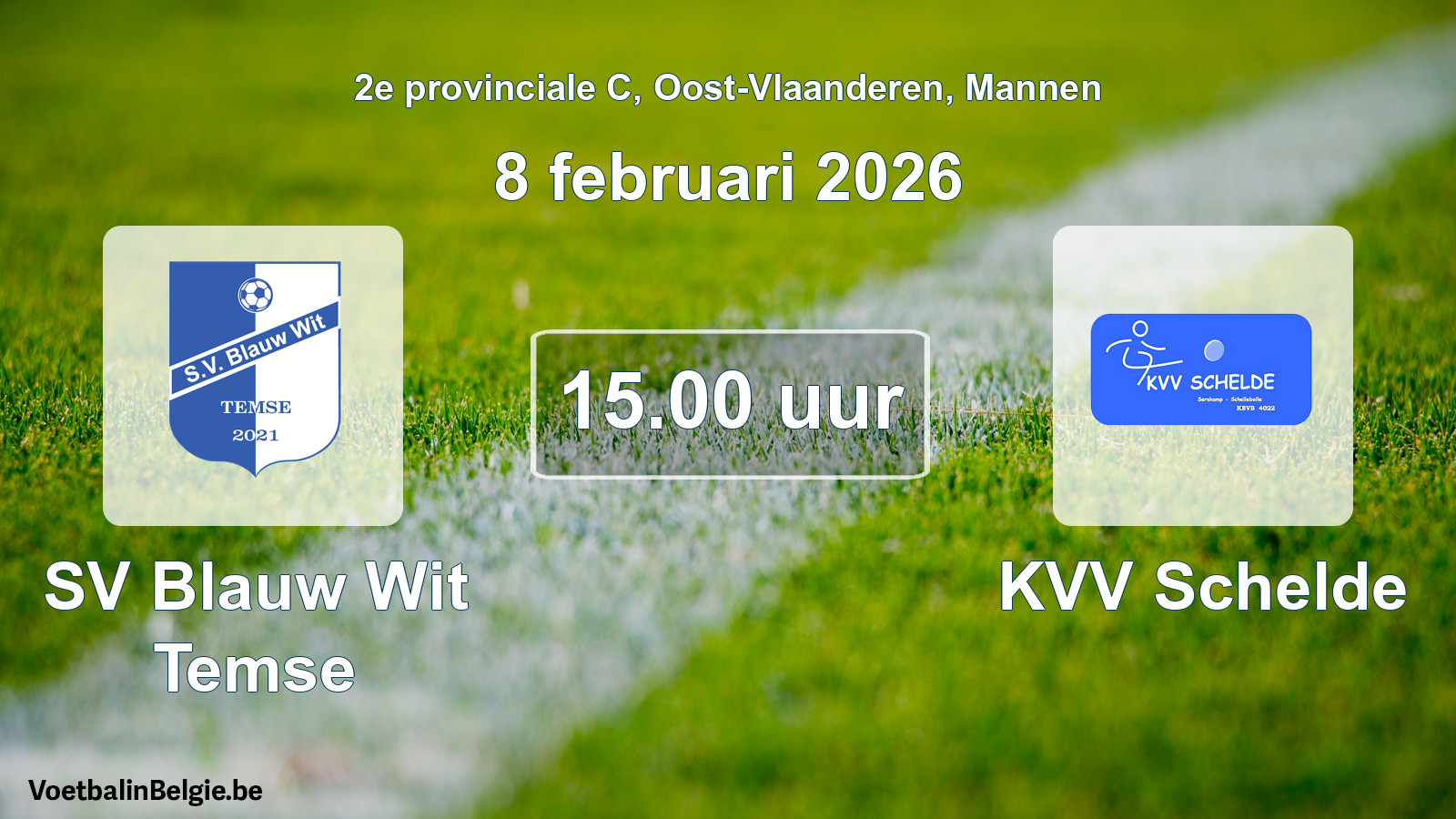 Scheduled match men football: SV Blauw Wit Temse - KVV Schelde (8 February 2026)
