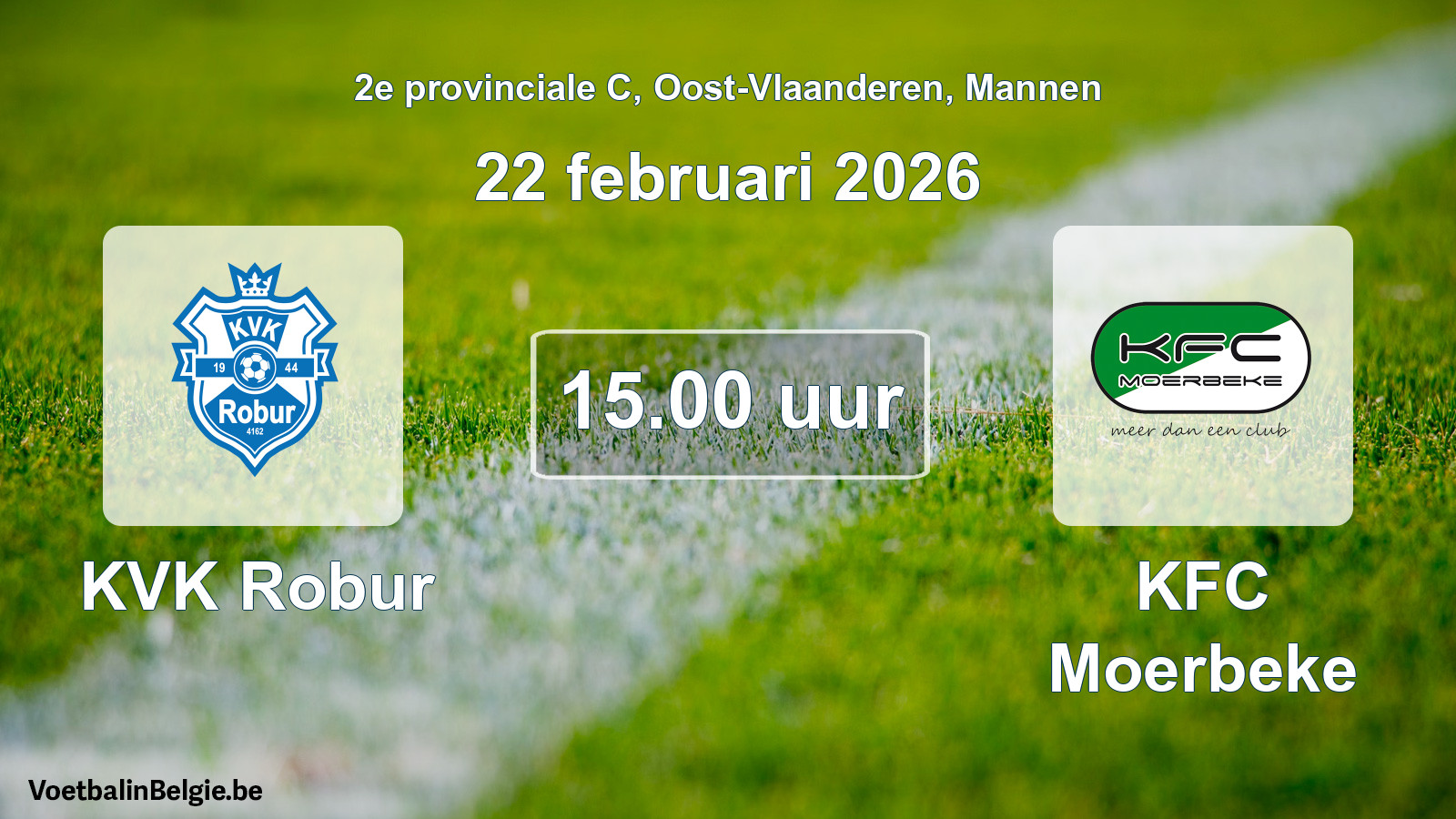 Scheduled match men football: KVK Robur - KFC Moerbeke (22 February 2026)