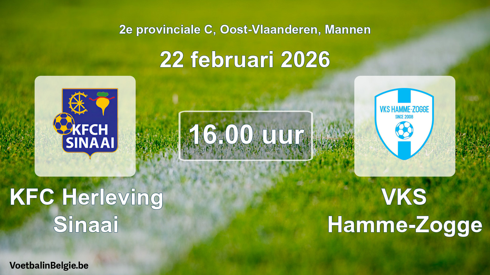 Scheduled match men football: KFC Herleving Sinaai - VKS Hamme-Zogge (22 February 2026)