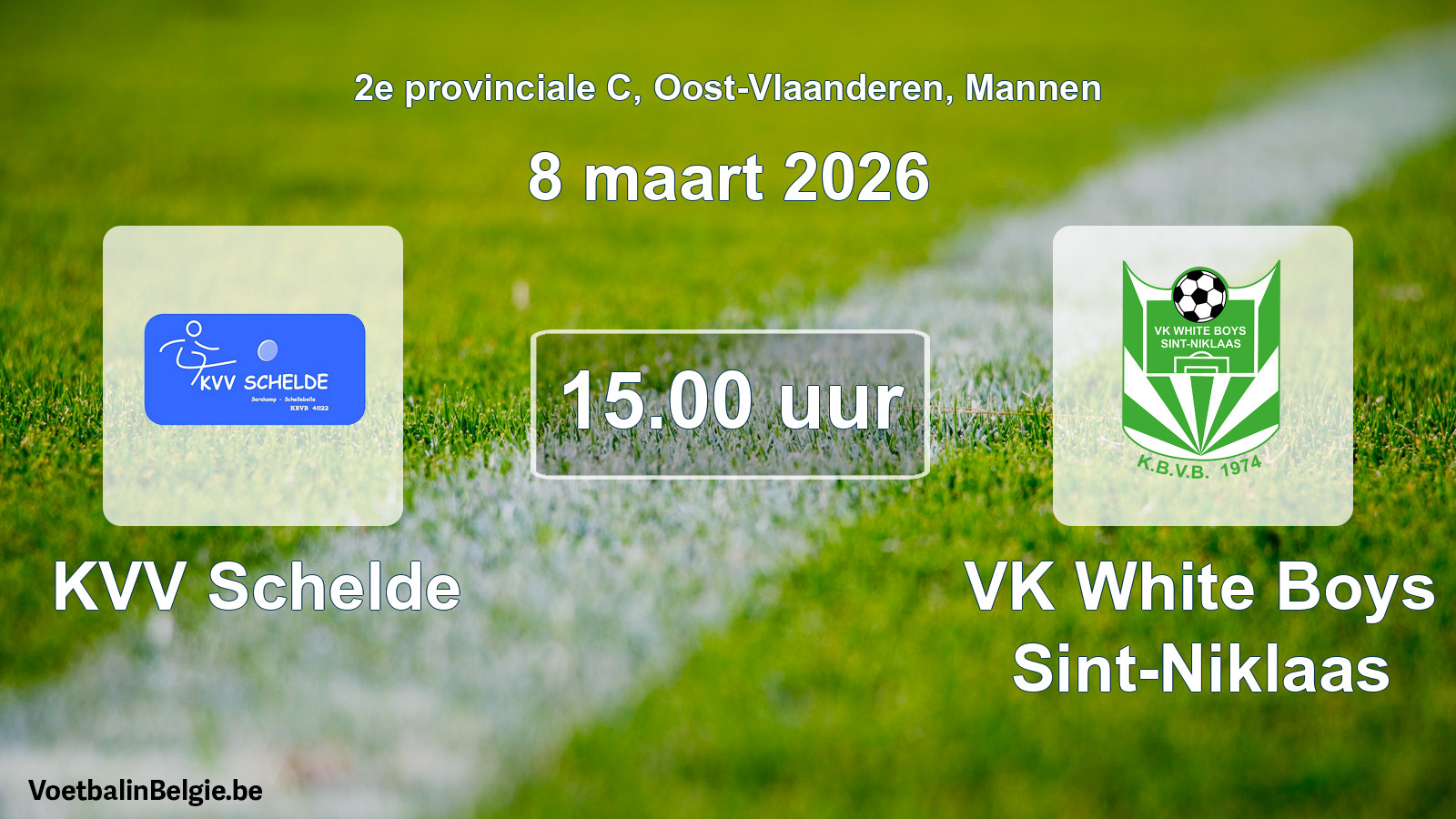 Scheduled match men football: KVV Schelde - VK White Boys Sint-Niklaas (8 March 2026)