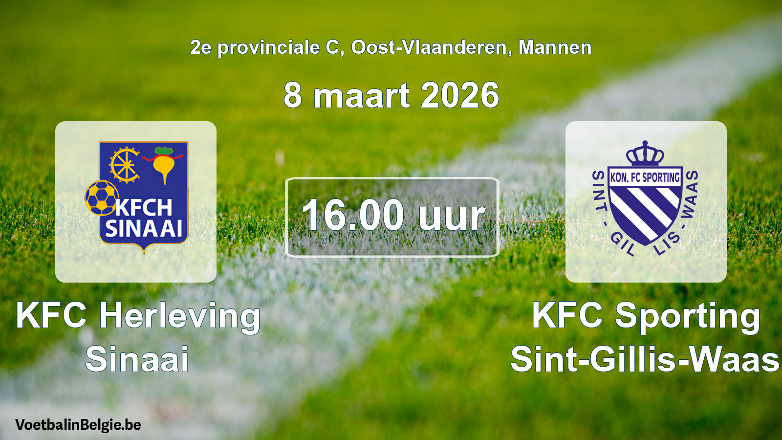 Scheduled match men football: KFC Herleving Sinaai - KFC Sporting Sint-Gillis-Waas (8 March 2026)