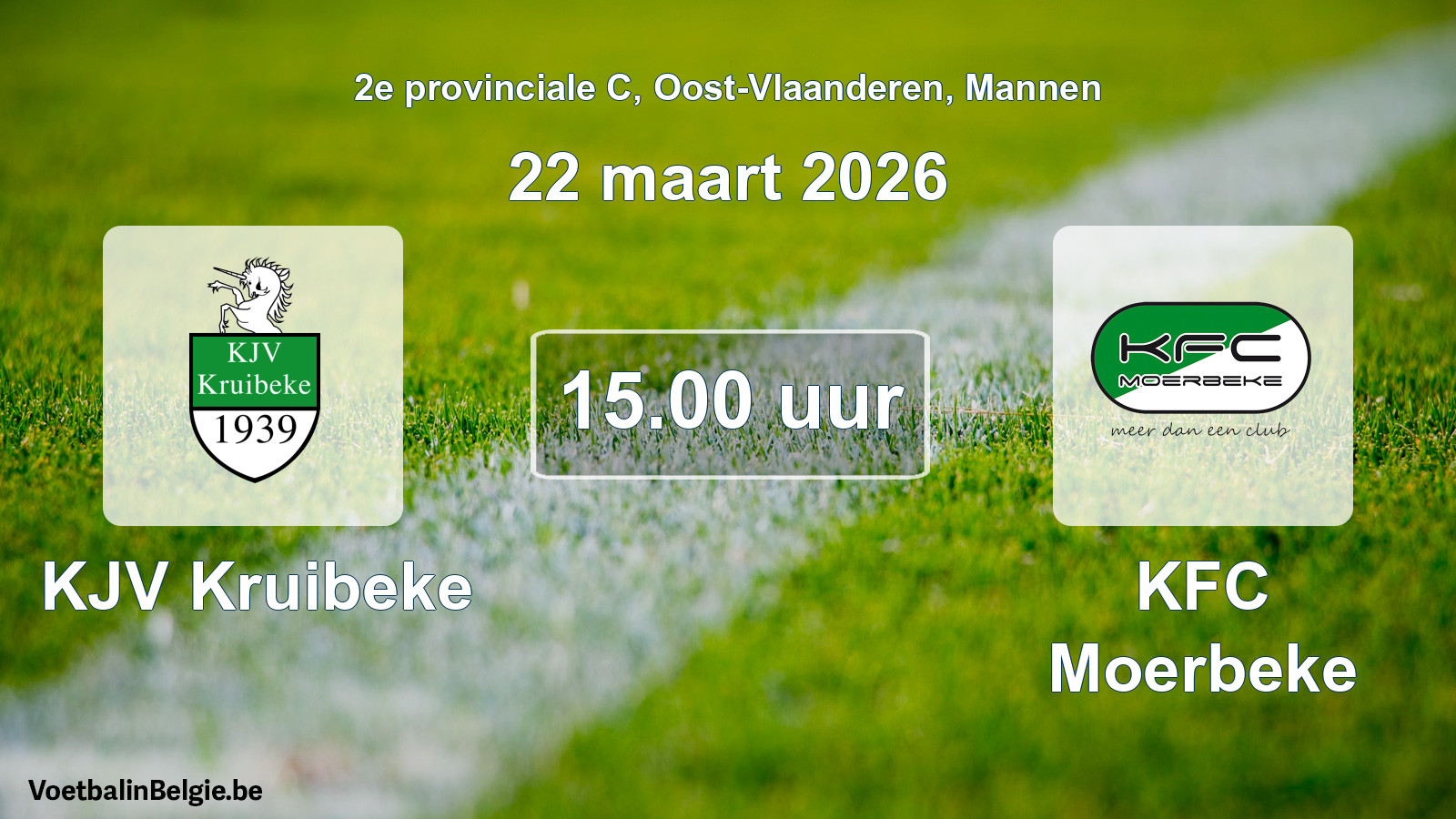 Scheduled match men football: KJV Kruibeke - KFC Moerbeke (22 March 2026)