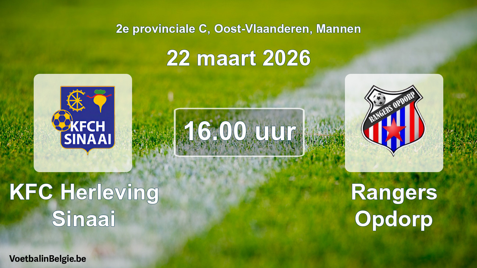 Scheduled match men football: KFC Herleving Sinaai - Rangers Opdorp (22 March 2026)