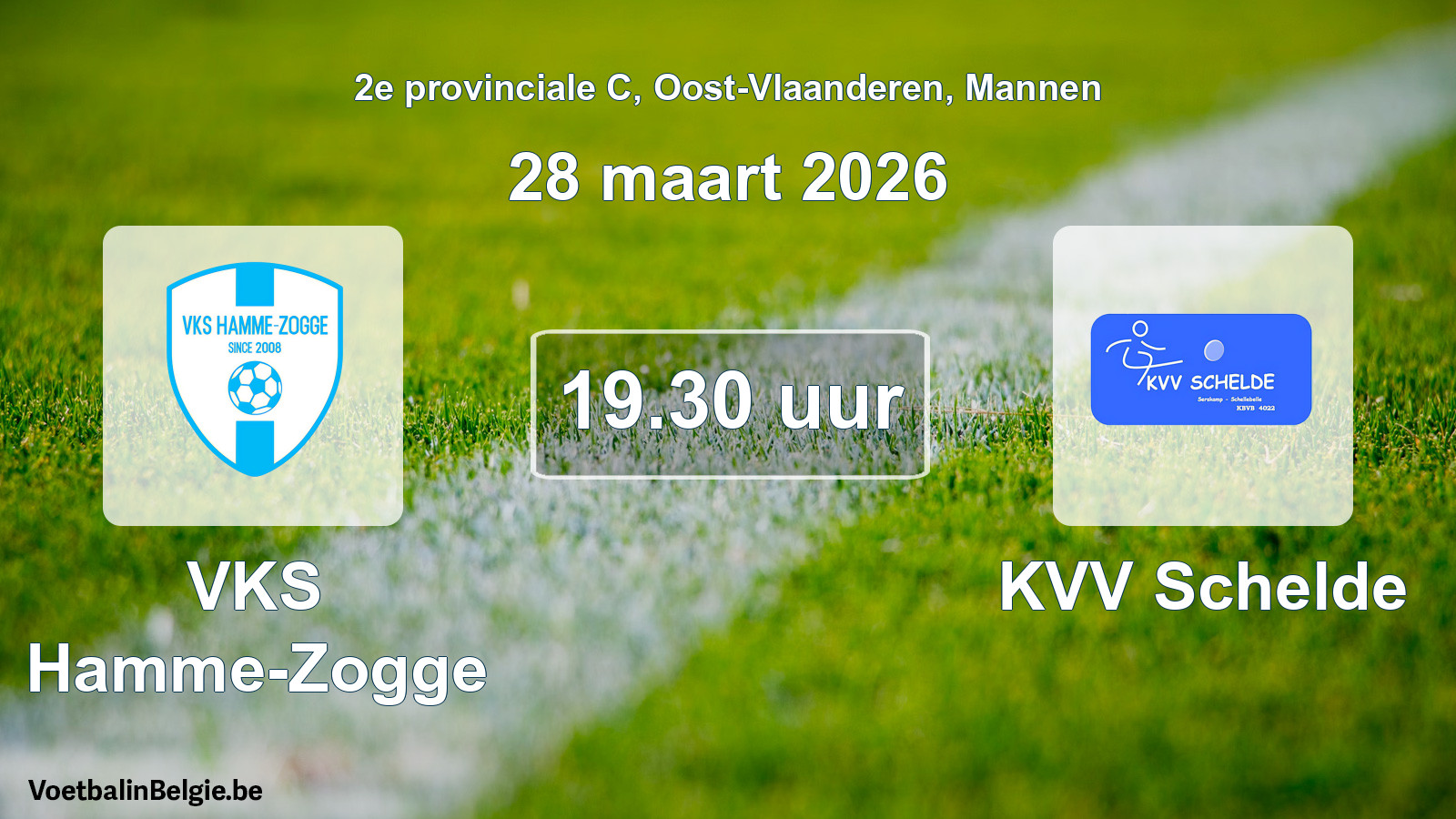 Scheduled match men football: VKS Hamme-Zogge - KVV Schelde (28 March 2026)