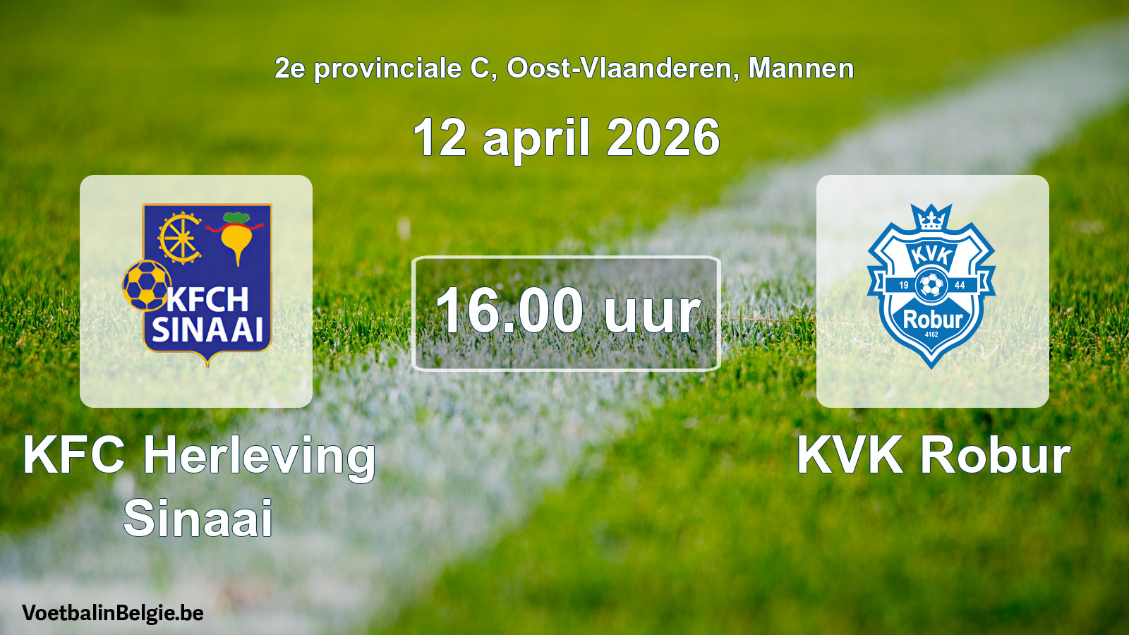 Scheduled match men football: KFC Herleving Sinaai - KVK Robur (12 April 2026)
