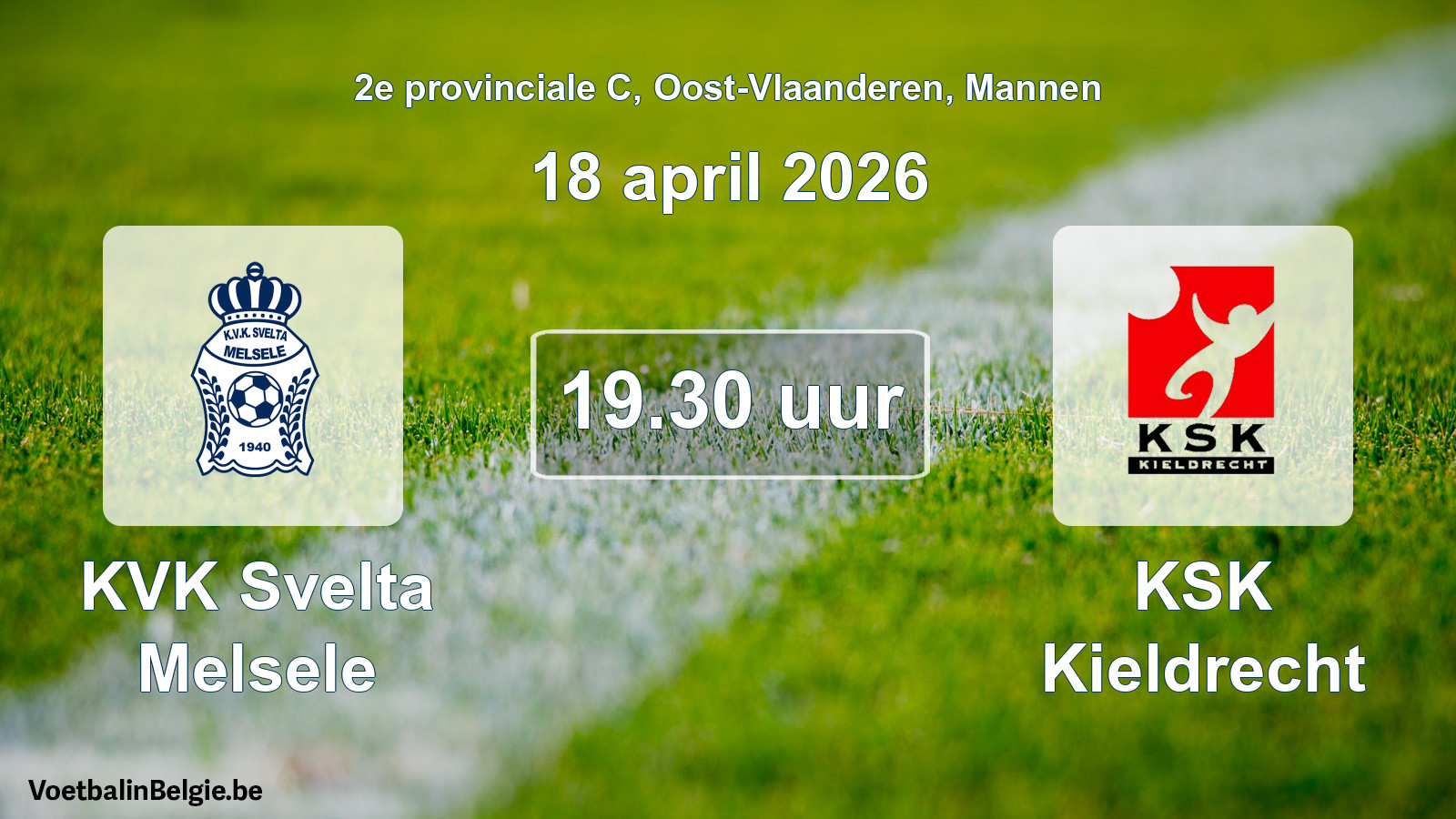 Scheduled match men football: KVK Svelta Melsele - KSK Kieldrecht (18 April 2026)