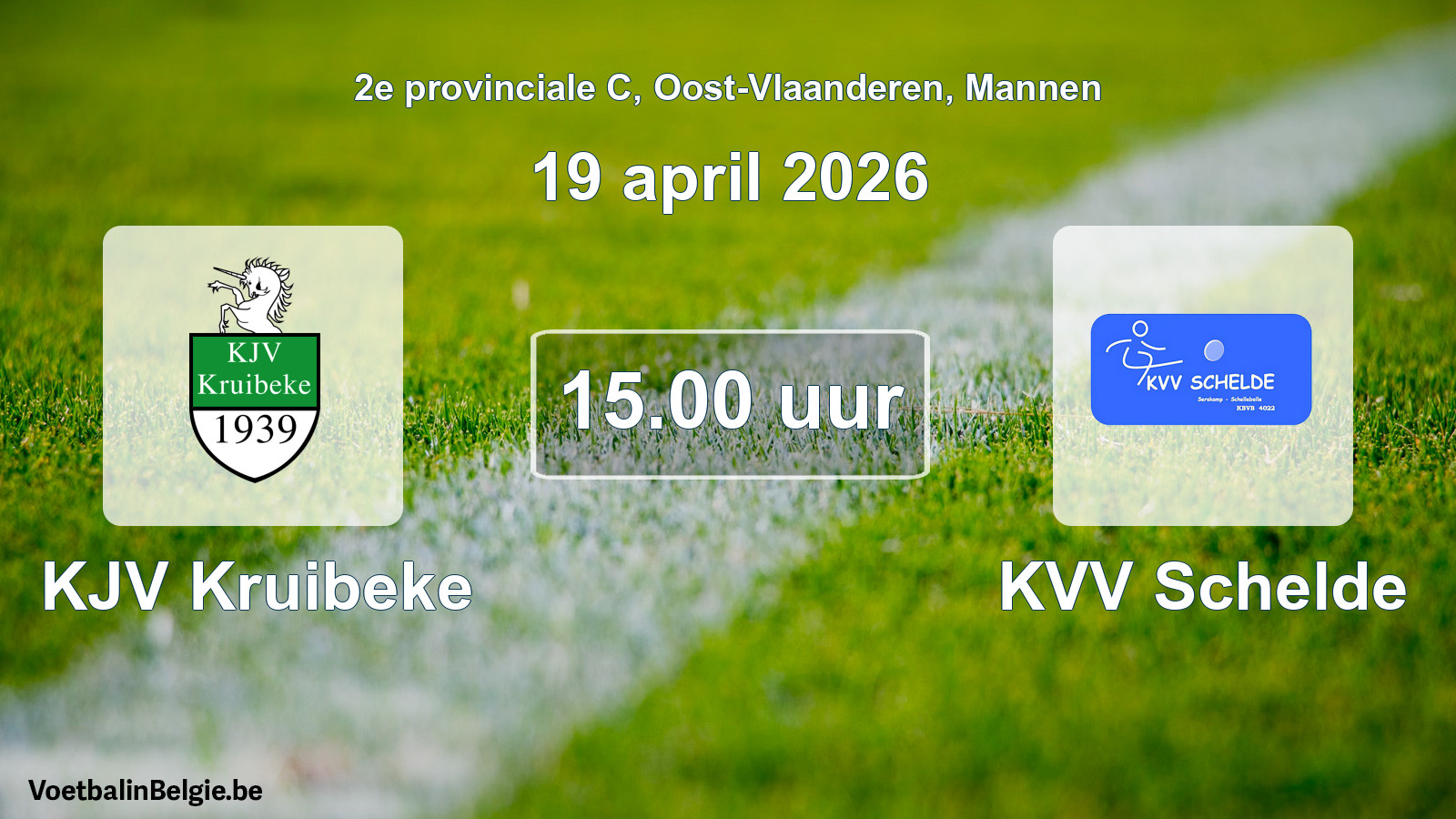 Scheduled match men football: KJV Kruibeke - KVV Schelde (19 April 2026)