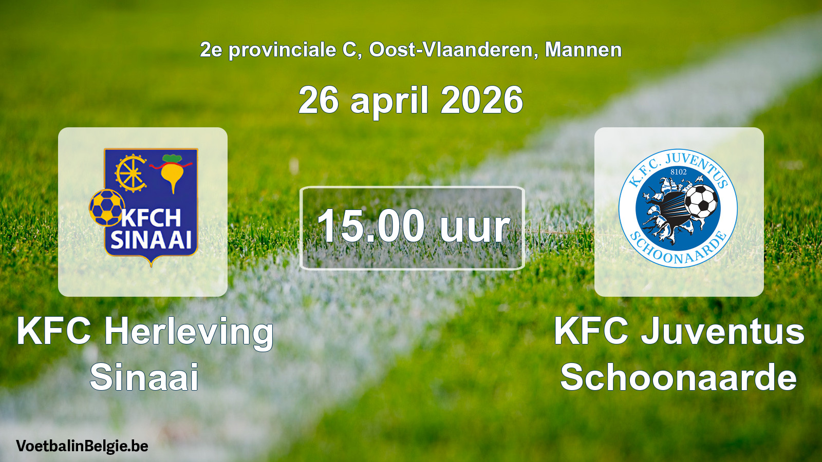 Scheduled match men football: KFC Herleving Sinaai - KFC Juventus Schoonaarde (26 April 2026)