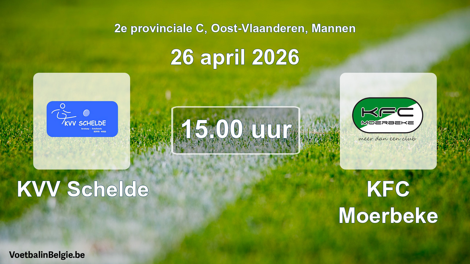 Scheduled match men football: KVV Schelde - KFC Moerbeke (26 April 2026)