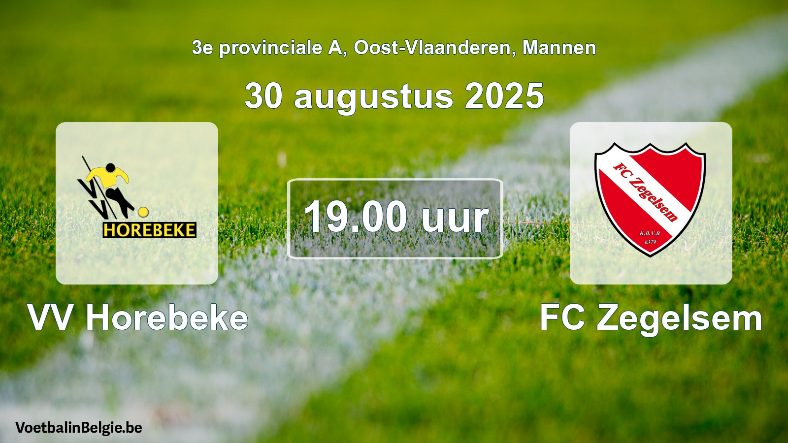 Scheduled match men football: VV Horebeke - FC Zegelsem (30 August 2025)