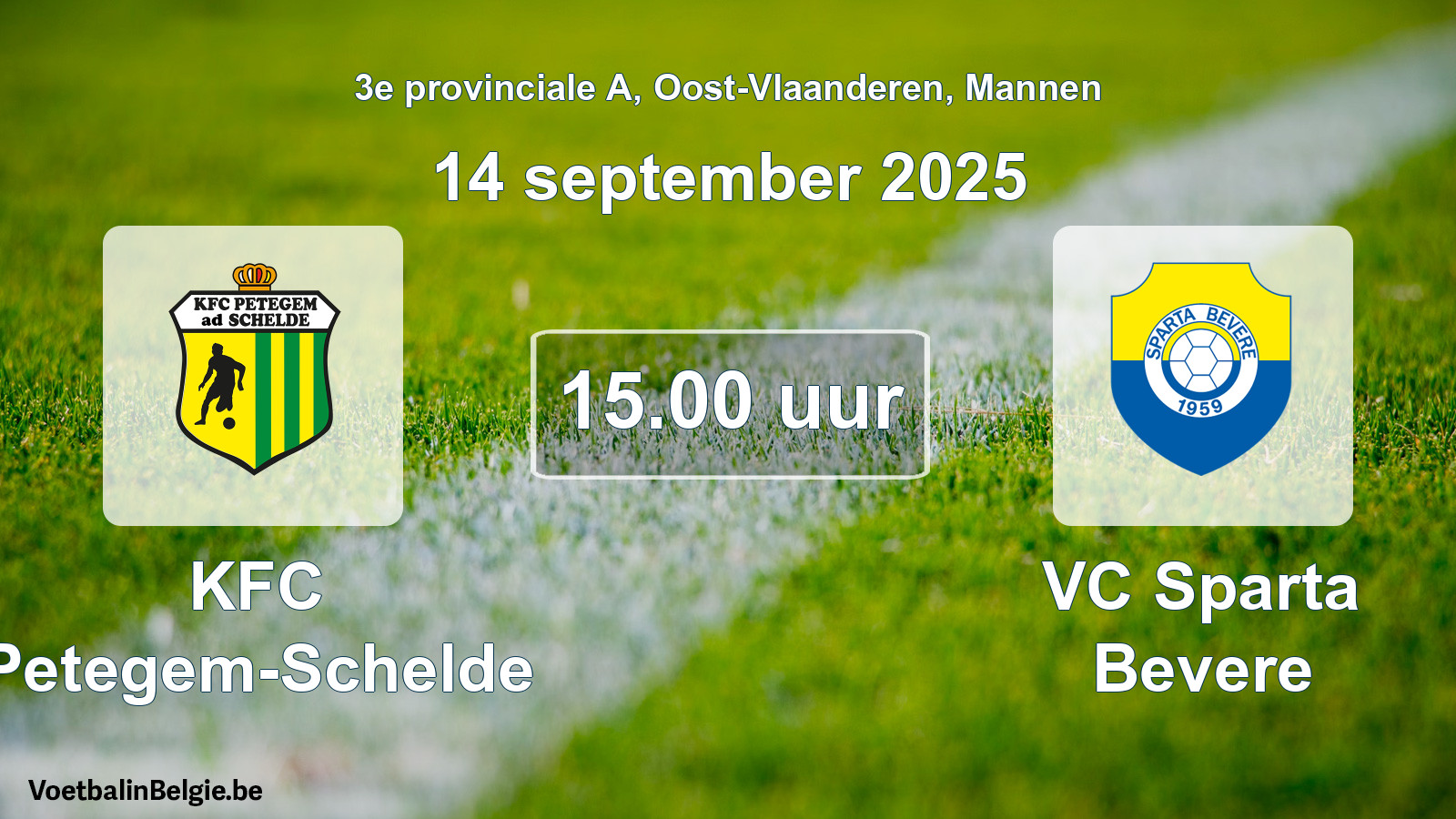 Scheduled match men football: KFC Petegem-Schelde - VC Sparta Bevere (14 September 2025)