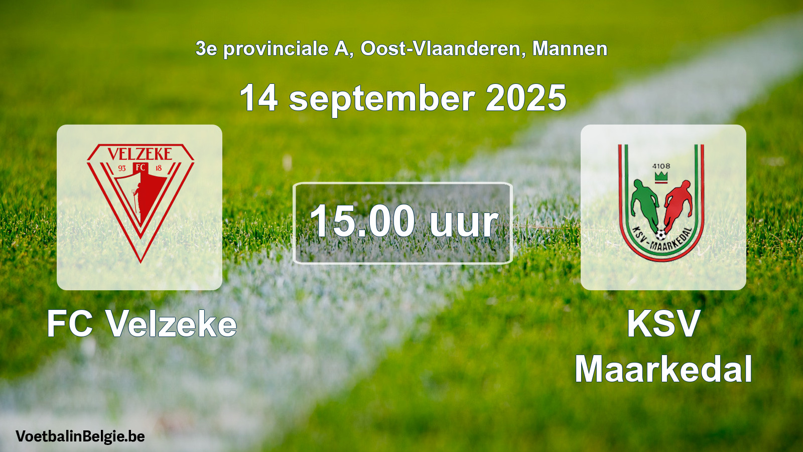 Geplande wedstrijd mannenvoetbal: FC Velzeke - KSV Maarkedal (14 september 2025)