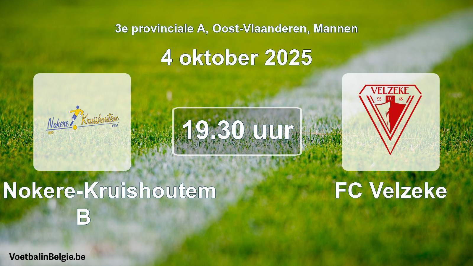 Scheduled match men football: KVC Nokere-Kruishoutem B - FC Velzeke (4 October 2025)