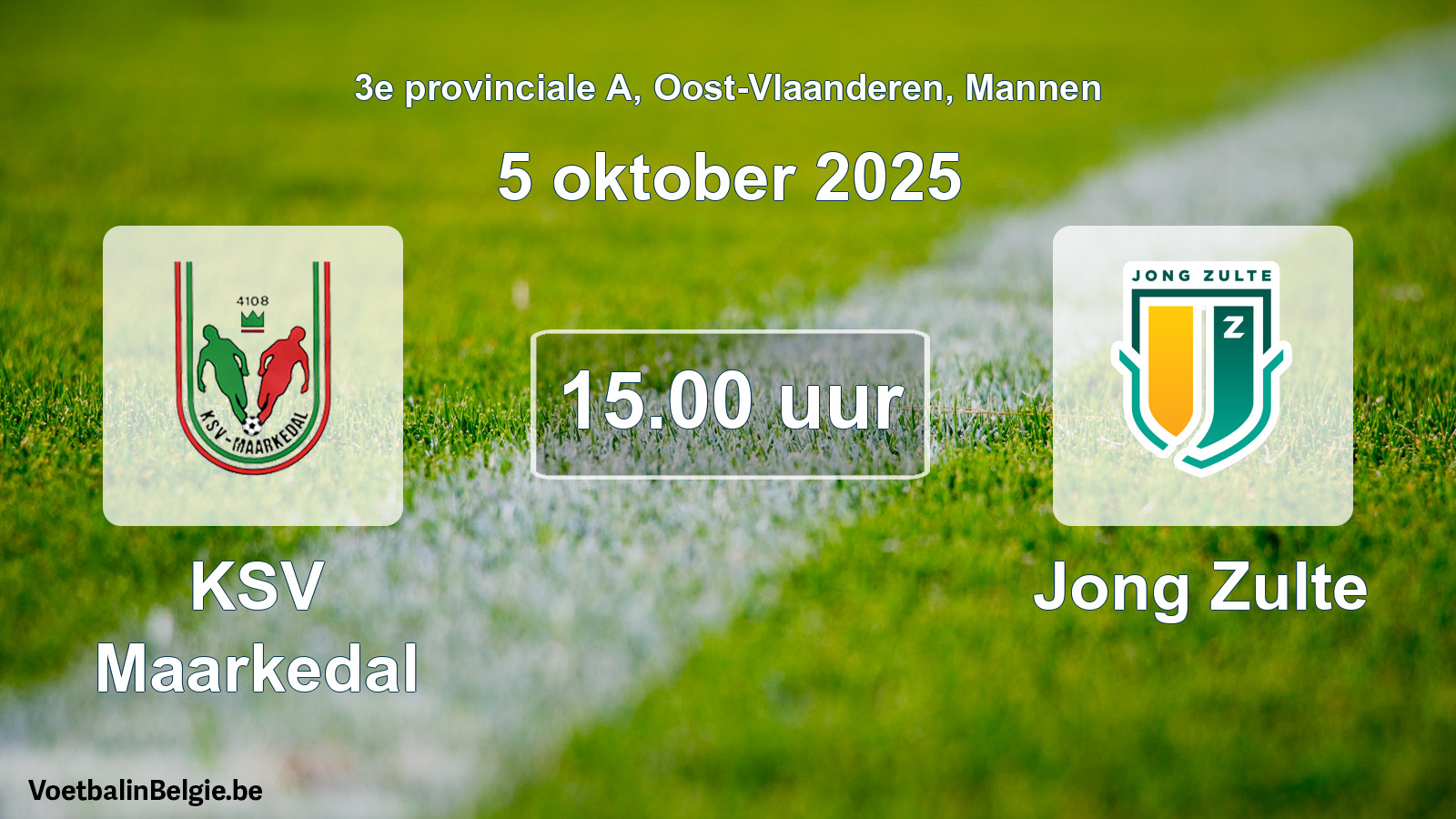 Scheduled match men football: KSV Maarkedal - Jong Zulte (5 October 2025)