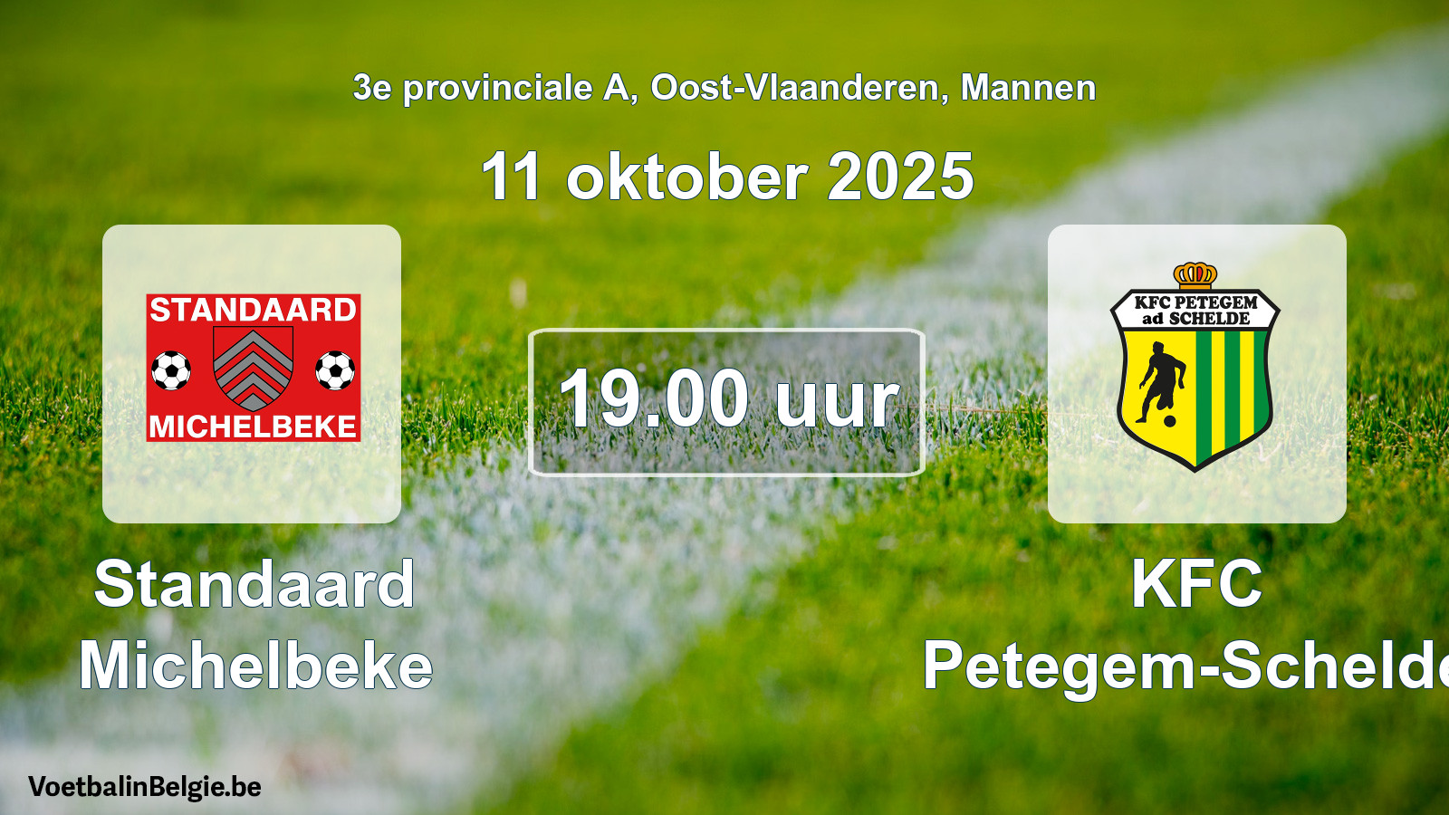 Scheduled match men football: Standaard Michelbeke - KFC Petegem-Schelde (11 October 2025)
