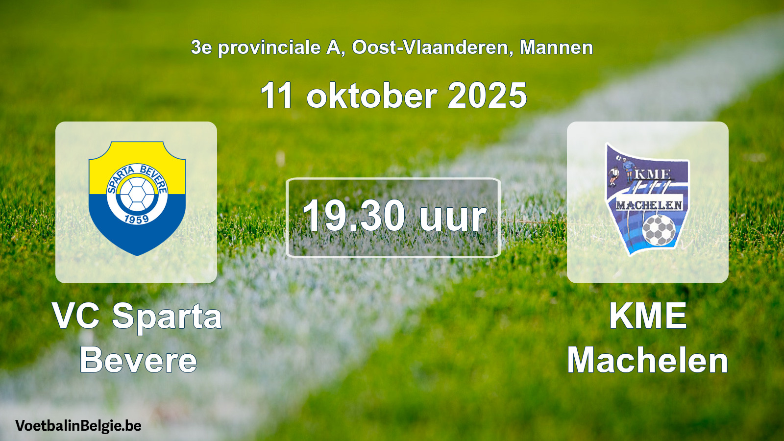 Scheduled match men football: VC Sparta Bevere - KME Machelen (11 October 2025)