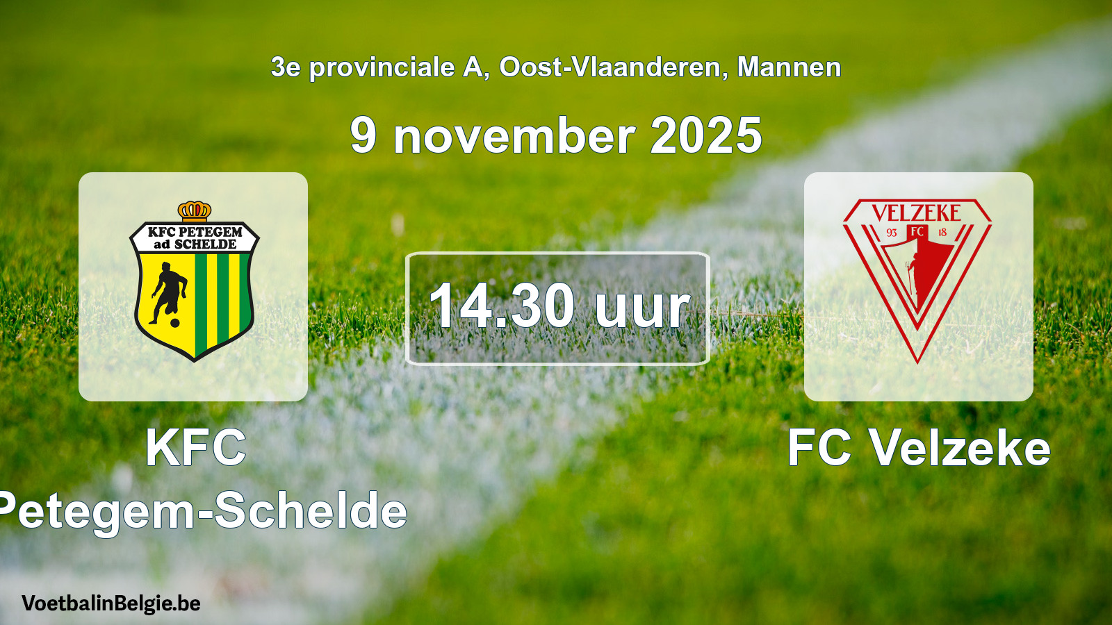 Scheduled match men football: KFC Petegem-Schelde - FC Velzeke (9 November 2025)