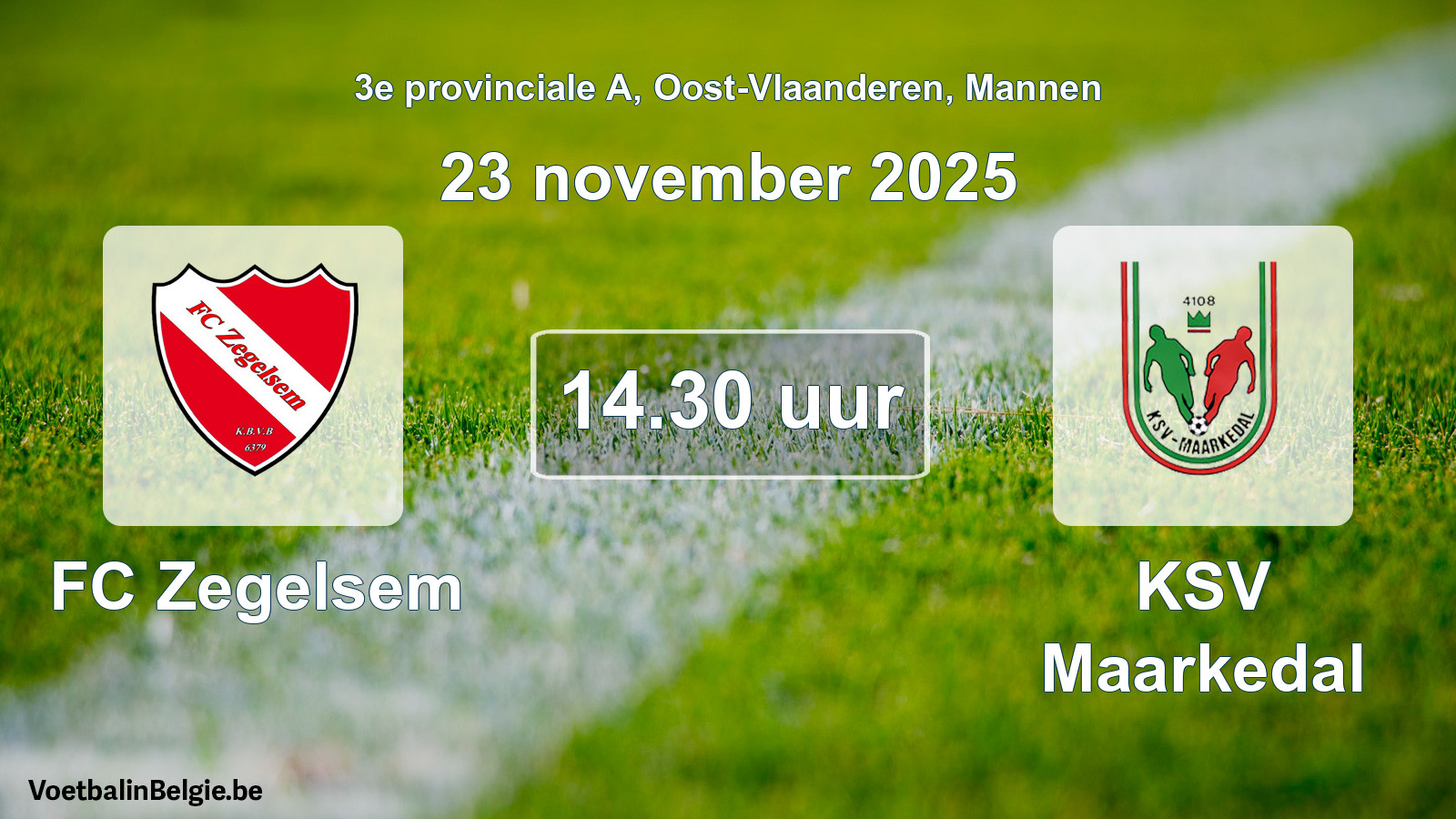Scheduled match men football: FC Zegelsem - KSV Maarkedal (23 November 2025)