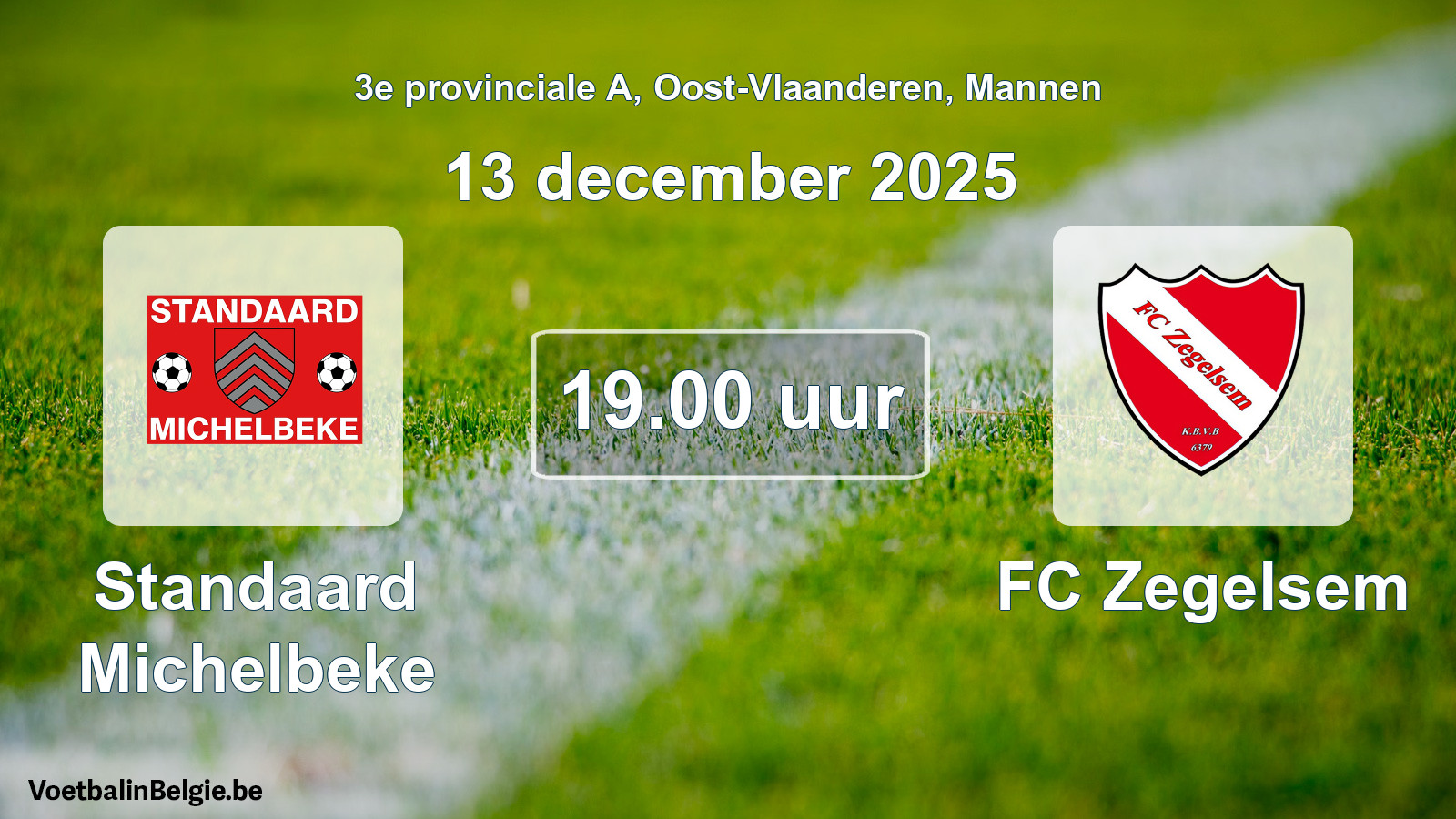 Scheduled match men football: Standaard Michelbeke - FC Zegelsem (13 December 2025)