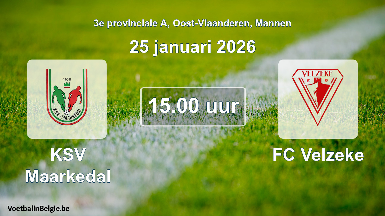 Scheduled match men football: KSV Maarkedal - FC Velzeke (25 January 2026)
