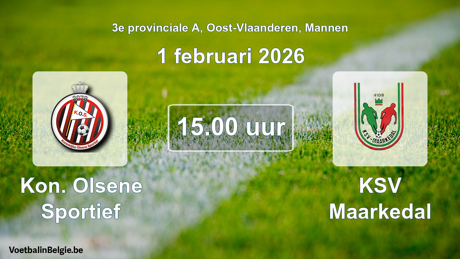 Scheduled match men football: Kon. Olsene Sportief - KSV Maarkedal (1 February 2026)