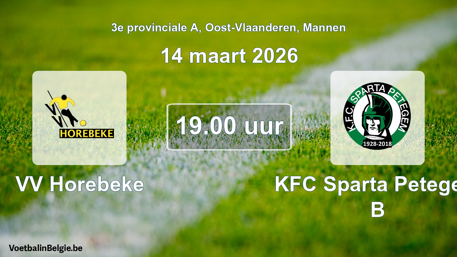 Scheduled match men football: VV Horebeke - KFC Sparta Petegem B (14 March 2026)