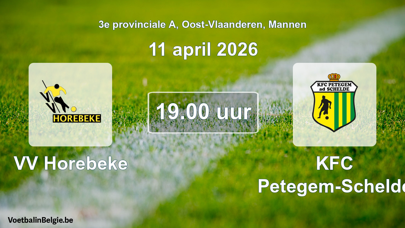 Scheduled match men football: VV Horebeke - KFC Petegem-Schelde (11 April 2026)