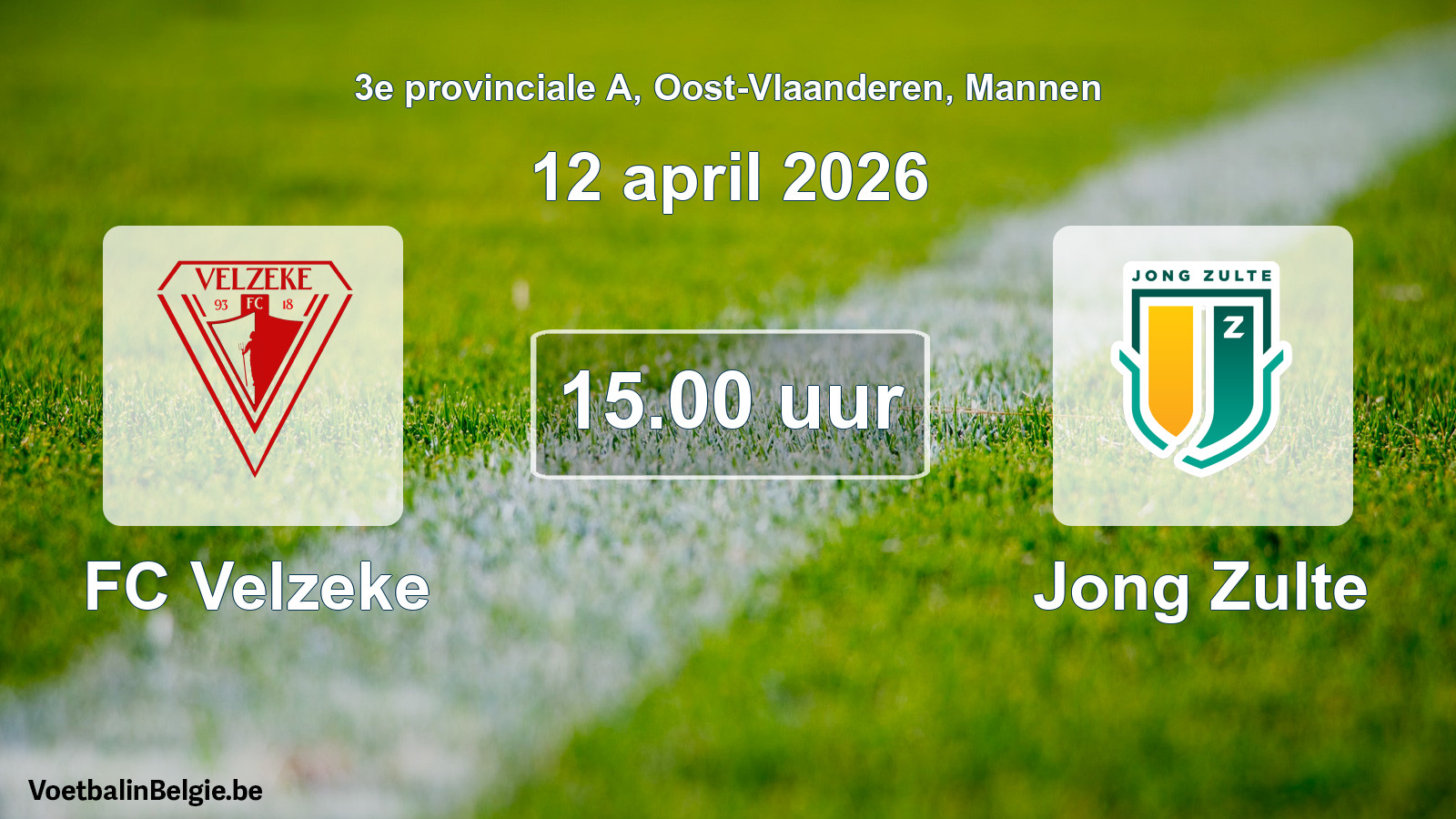 Scheduled match men football: FC Velzeke - Jong Zulte (12 April 2026)