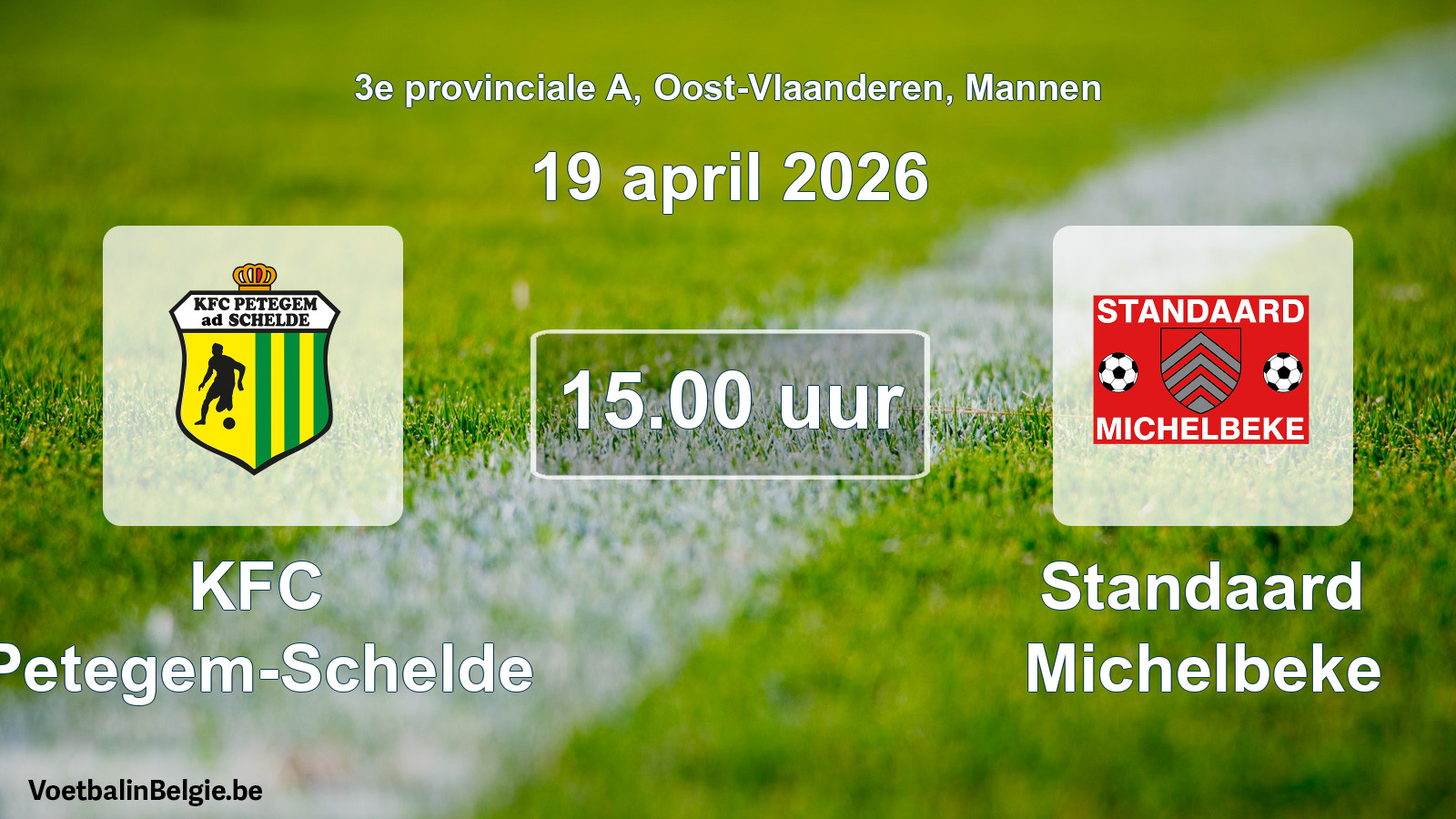Scheduled match men football: KFC Petegem-Schelde - Standaard Michelbeke (19 April 2026)