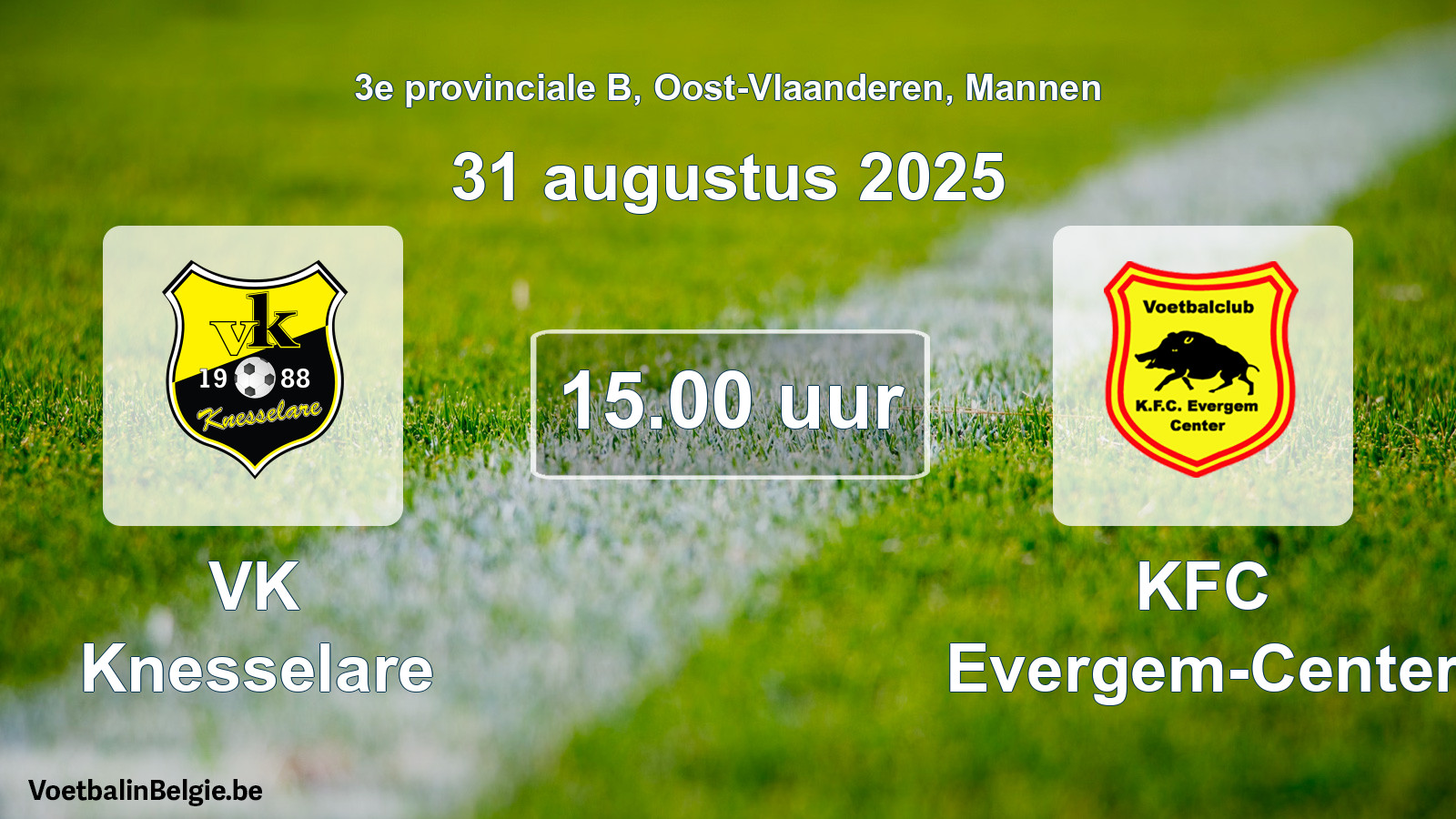 Scheduled match men football: VK Knesselare - KFC Evergem-Center (31 August 2025)