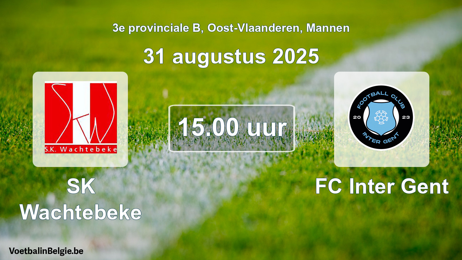 Scheduled match men football: SK Wachtebeke - FC Inter Gent (31 August 2025)