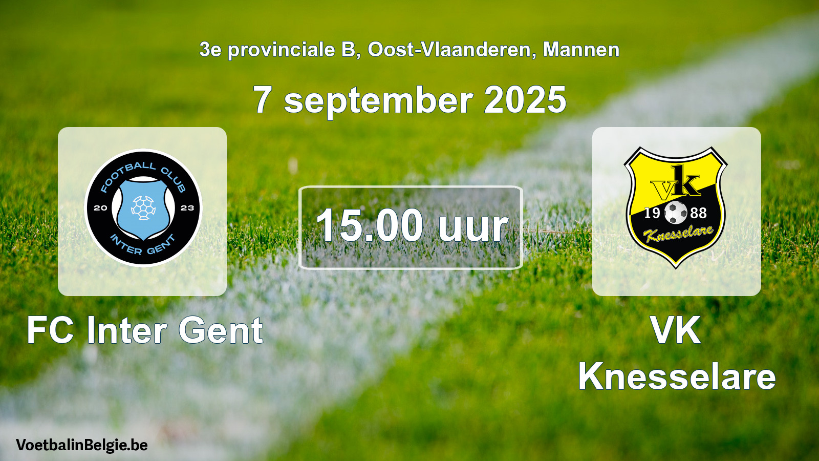 Scheduled match men football: FC Inter Gent - VK Knesselare (7 September 2025)