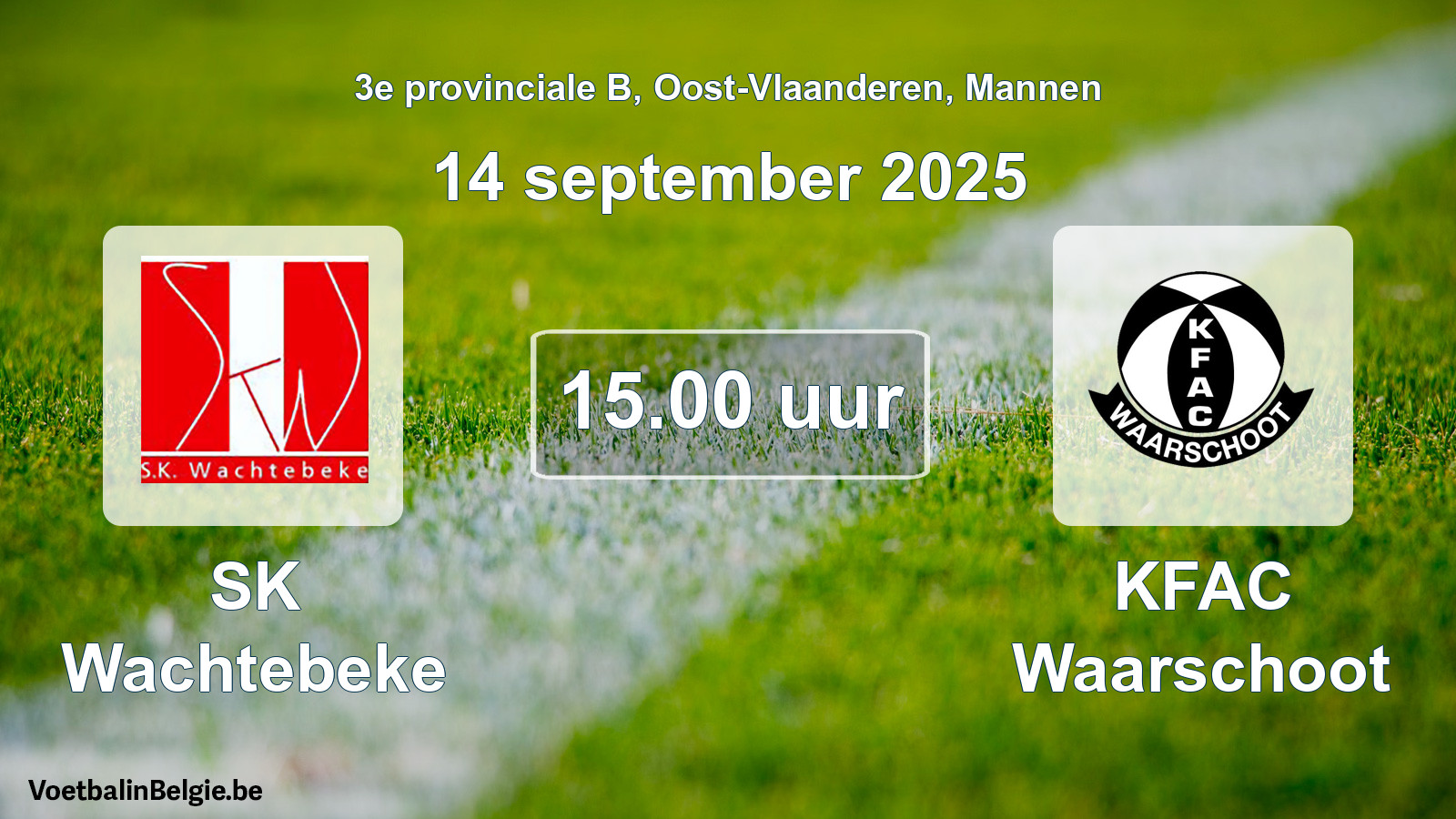 Scheduled match men football: SK Wachtebeke - KFAC Waarschoot (14 September 2025)
