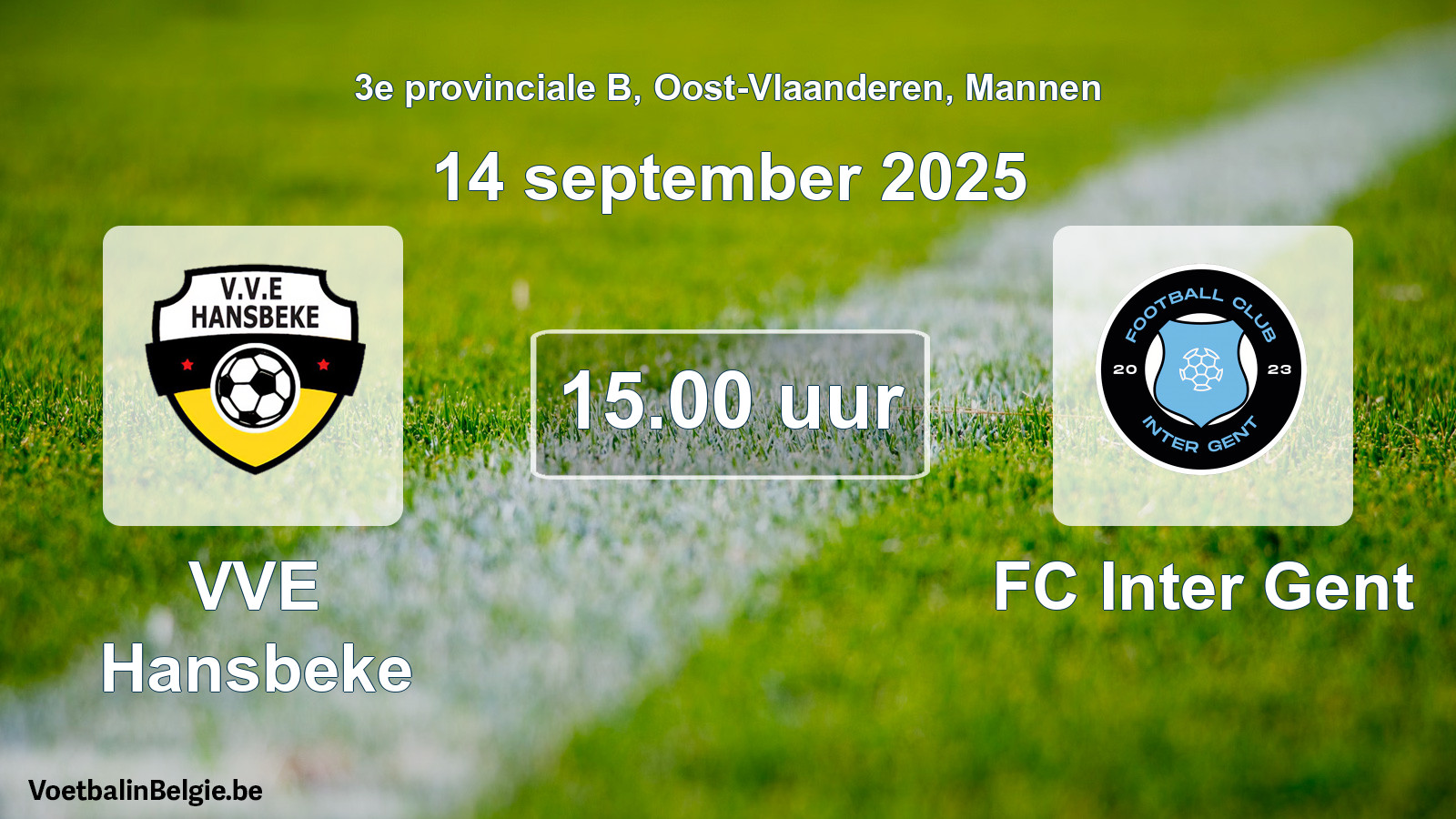 Scheduled match men football: VVE Hansbeke - FC Inter Gent (14 September 2025)