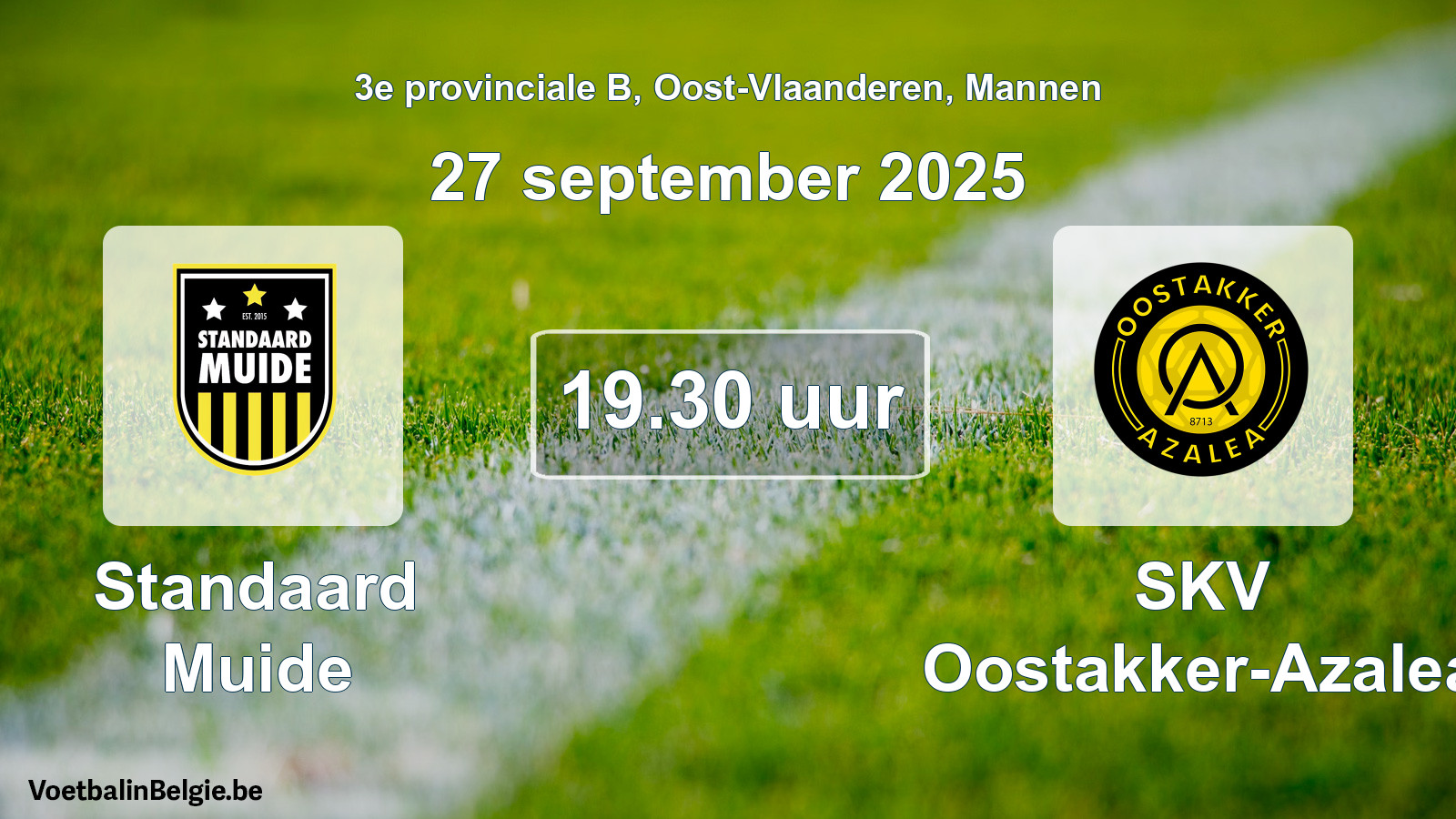 Scheduled match men football: Standaard Muide - SKV Oostakker-Azalea (27 September 2025)