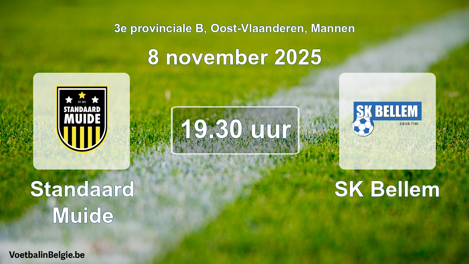 Scheduled match men football: Standaard Muide - SK Bellem (8 November 2025)