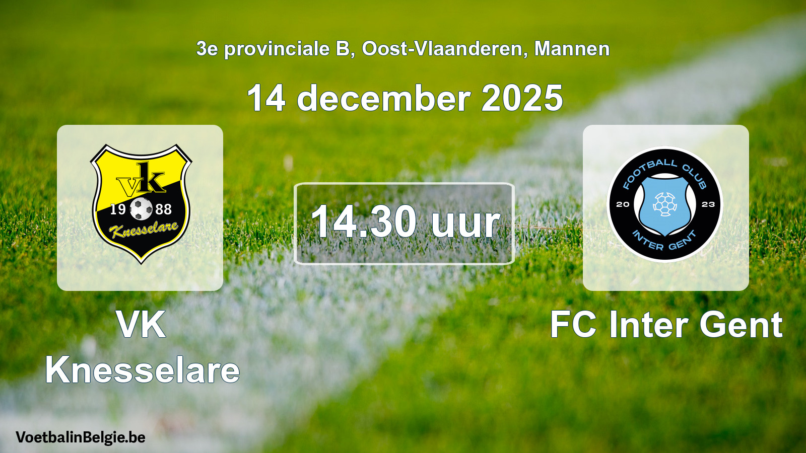 Scheduled match men football: VK Knesselare - FC Inter Gent (14 December 2025)