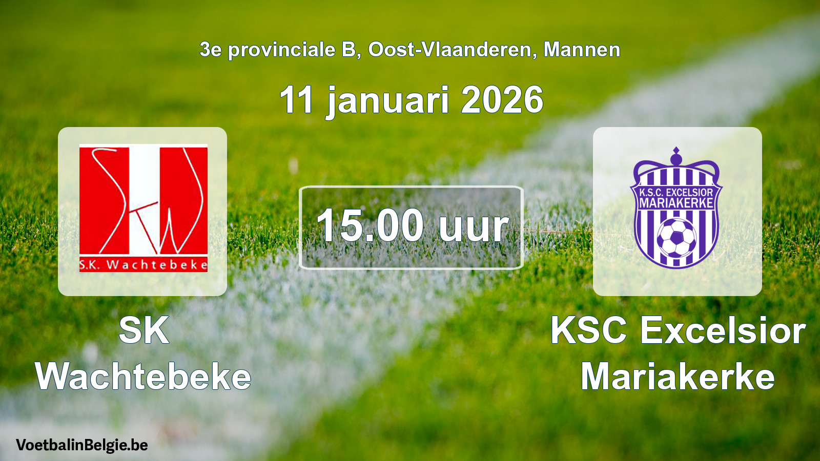Scheduled match men football: SK Wachtebeke - KSC Excelsior Mariakerke (11 January 2026)