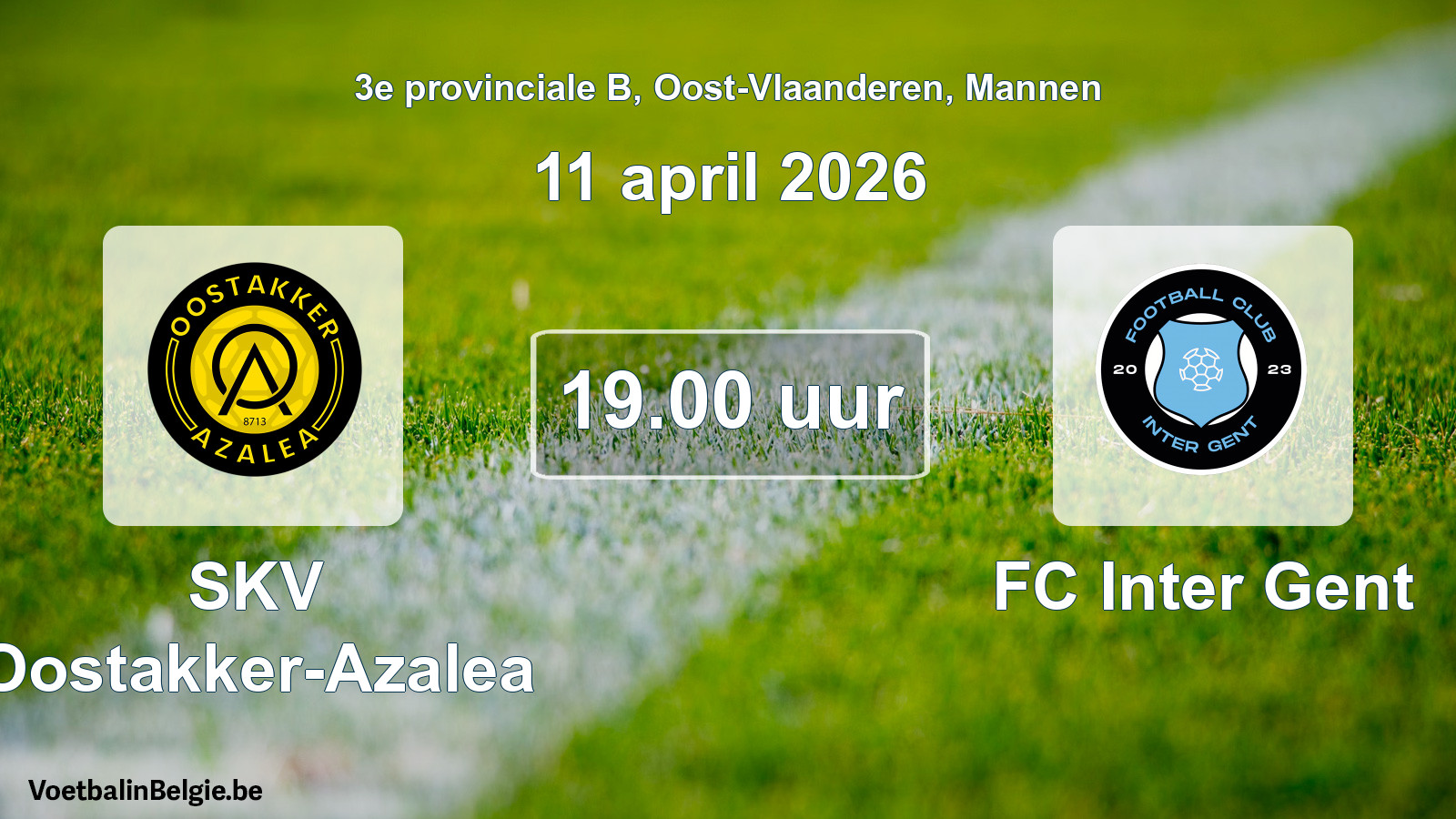 Scheduled match men football: SKV Oostakker-Azalea - FC Inter Gent (11 April 2026)