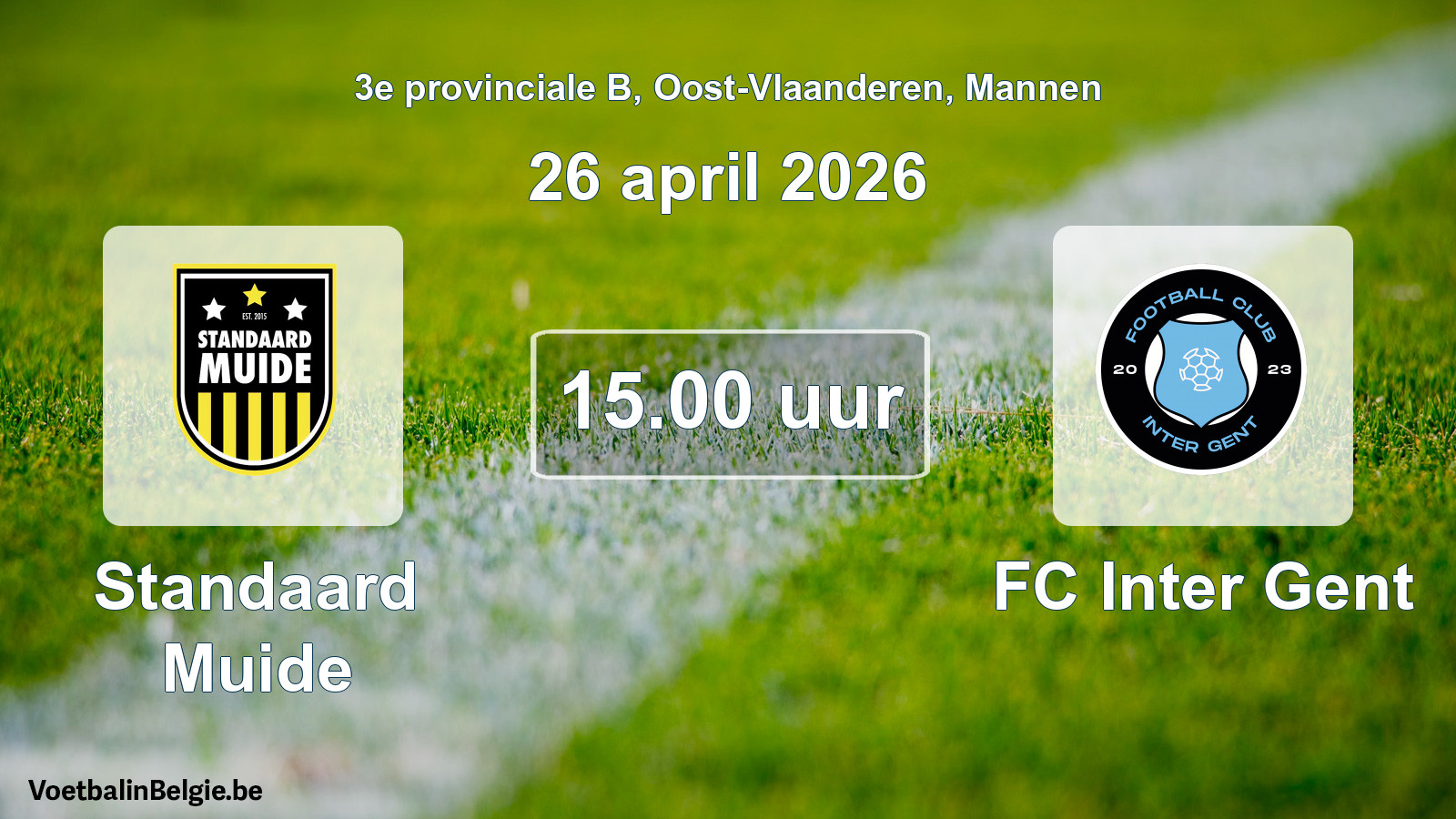Scheduled match men football: Standaard Muide - FC Inter Gent (26 April 2026)