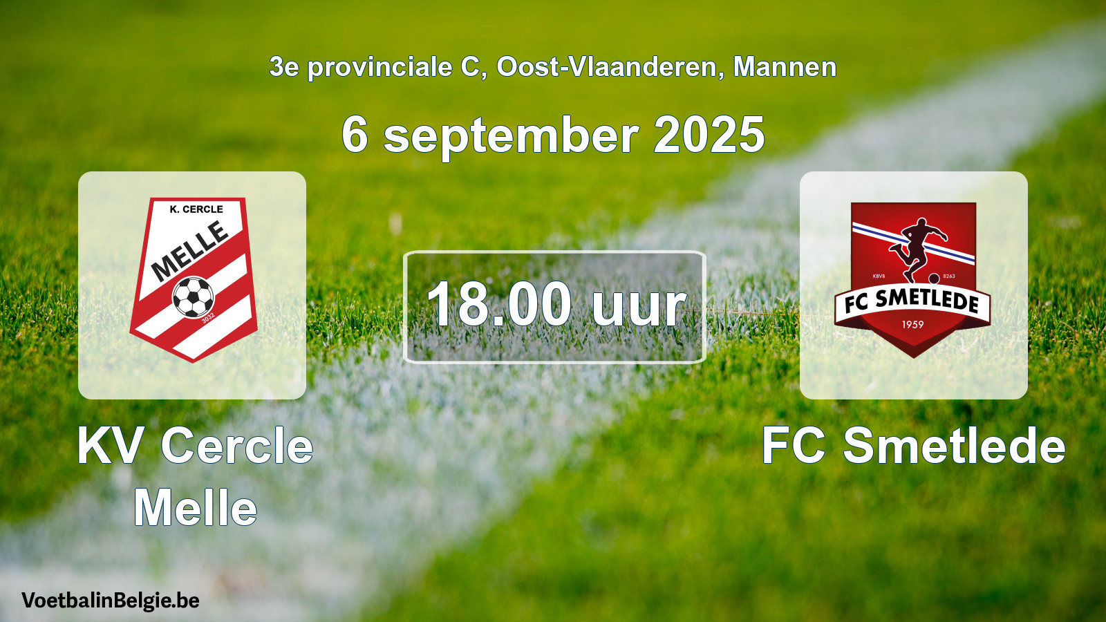 Scheduled match men football: KV Cercle Melle - FC Smetlede (6 September 2025)