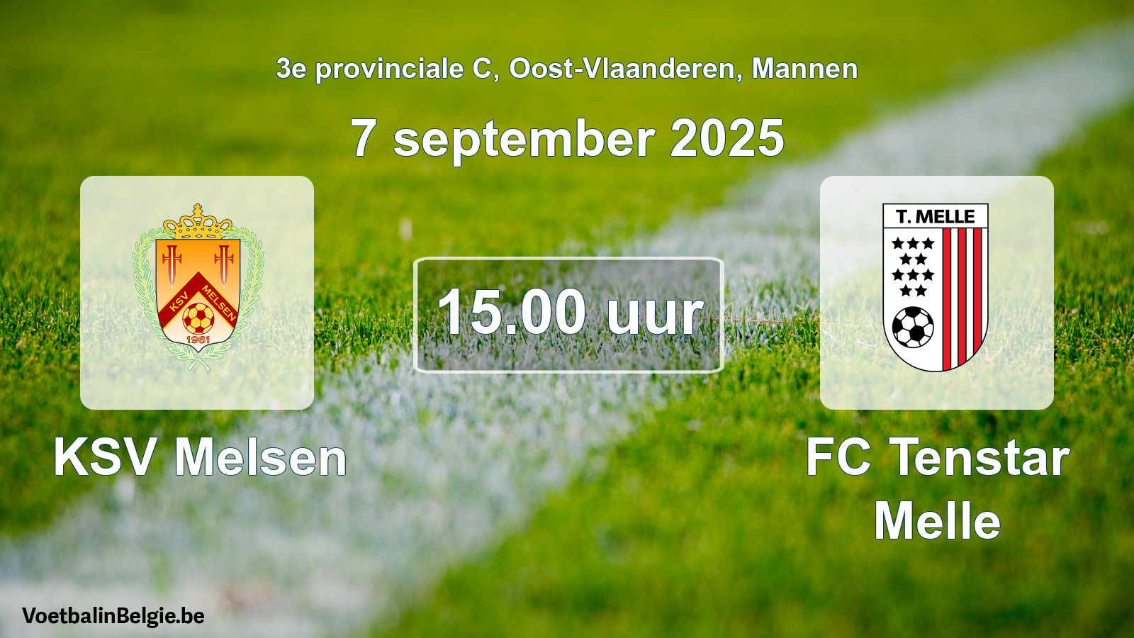 Scheduled match men football: KSV Melsen - FC Tenstar Melle (7 September 2025)
