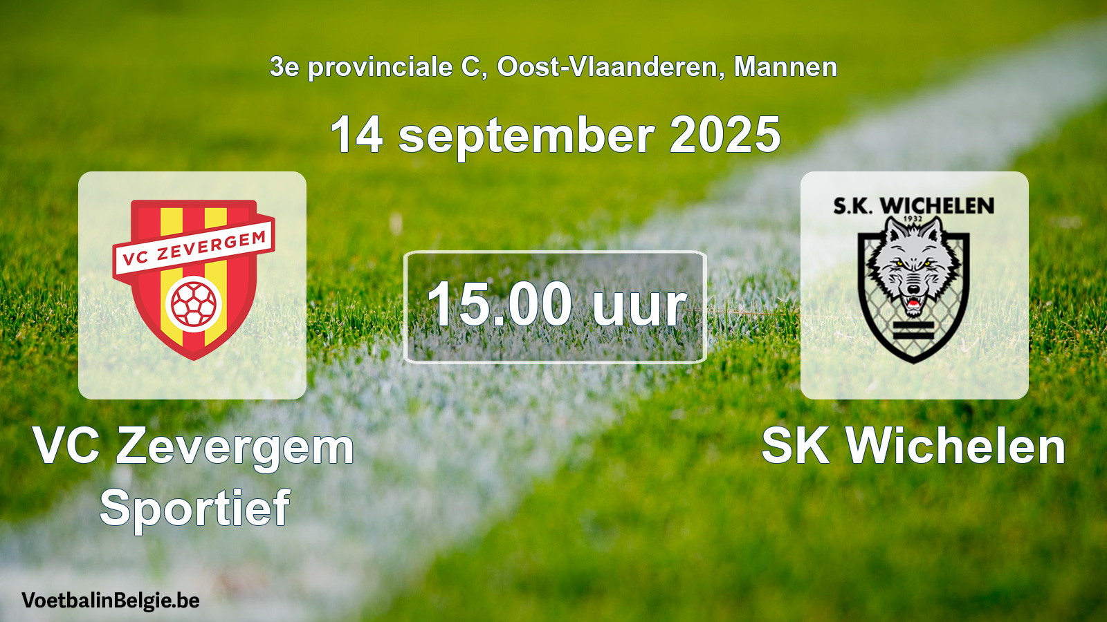 Geplande wedstrijd mannenvoetbal: VC Zevergem Sportief - SK Wichelen (14 september 2025)