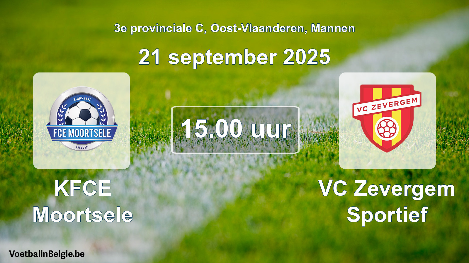 Geplantes Spiel männer-Fußball: KFCE Moortsele - VC Zevergem Sportief (21 September 2025)