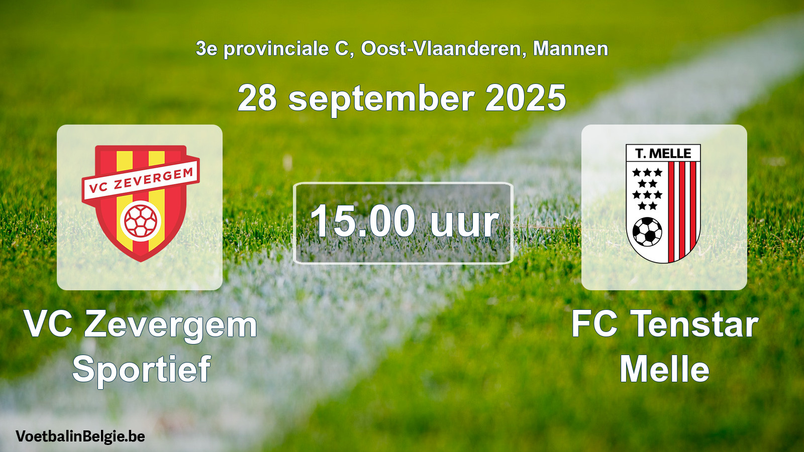 Geplantes Spiel männer-Fußball: VC Zevergem Sportief - FC Tenstar Melle (28 September 2025)