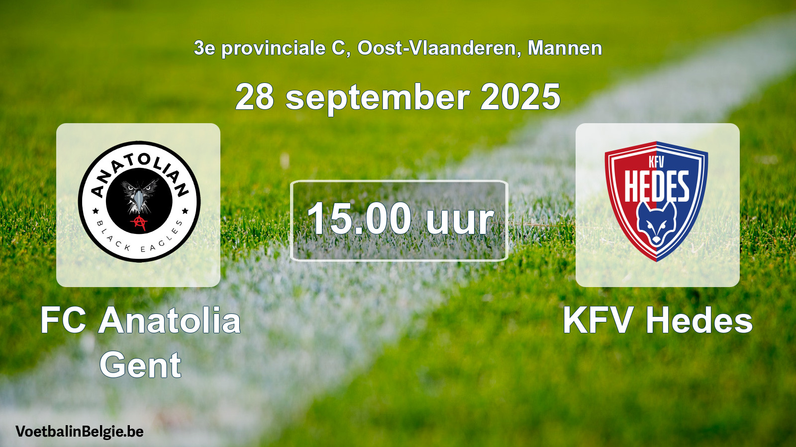 Scheduled match men football: FC Anatolia Gent - KFV Hedes (28 September 2025)
