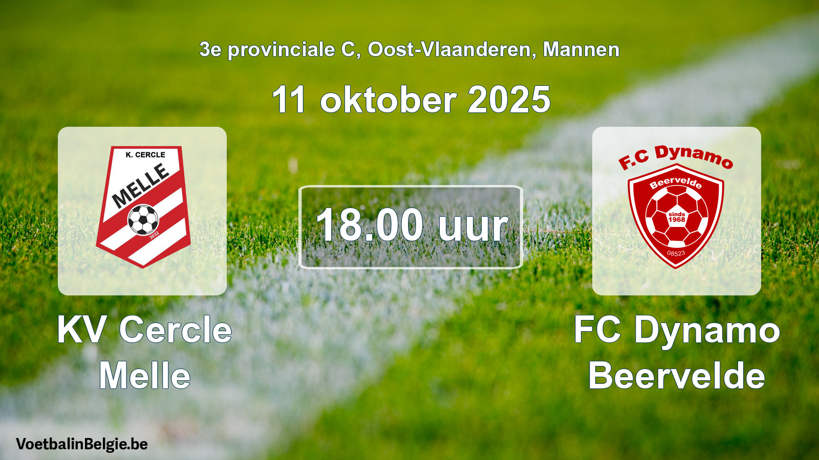 Scheduled match men football: KV Cercle Melle - FC Dynamo Beervelde (11 October 2025)