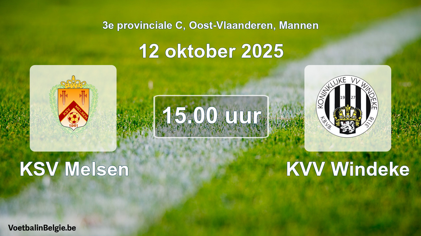 Scheduled match men football: KSV Melsen - KVV Windeke (12 October 2025)